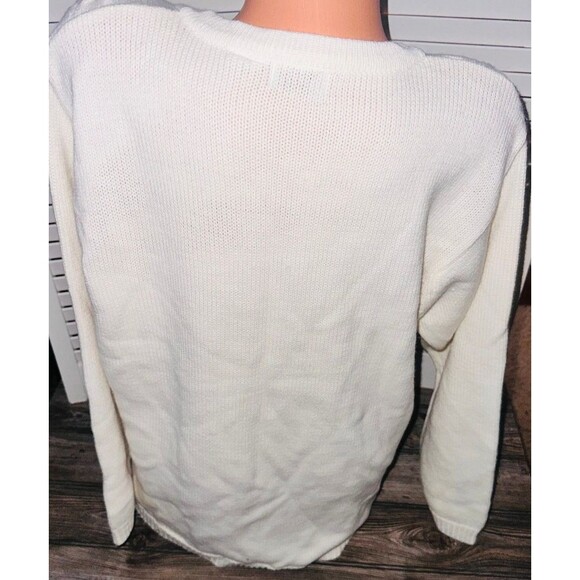 Vtg Cardigan Sweather Women's 1X Cream Buttons Acrylic Classic Elements - Picture 3 of 3
